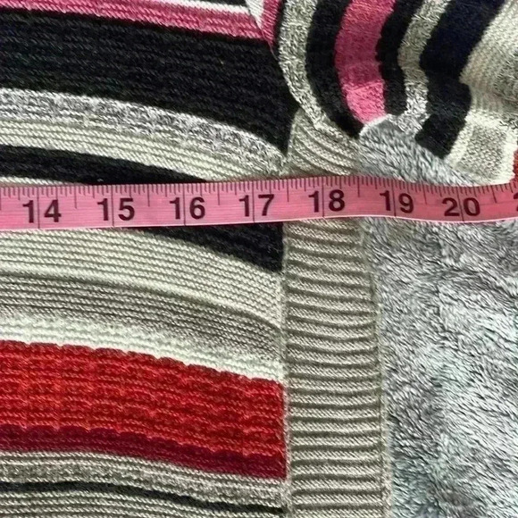 NIC+ZOE Black Beige Multicolor Long Sleeve Tunic Sweater Side Zippers Size Large - Picture 5 of 7